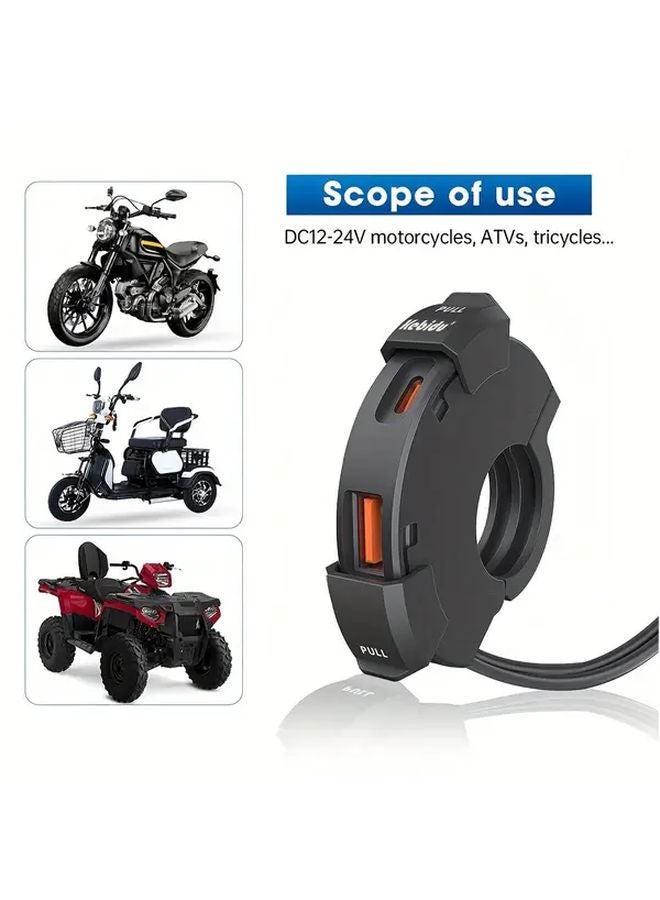 Motorcycle USB Charger Dual QC3 0 Type C 30W PD Fast Charger With Voltmeter For Phones Tablets GPS - Image 4